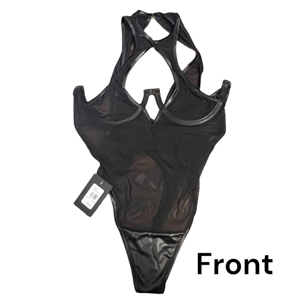 Frederick’s of Hollywood MACY sheer black bodysuit size S/M NWT